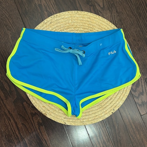 Fila Neon Swim Beach Drawstring Hot Pants Shorts Size XS - Picture 2 of 6